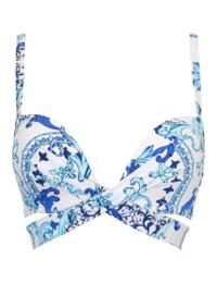 Pour Moi Amalfi Wrap Around Bikini Top White/Blue
