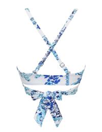 Pour Moi Amalfi Wrap Around Bikini Top White/Blue