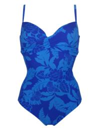 Pour Moi Maui Underwired Tummy Control Swimsuit Blue Tropical 