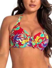 Pour Moi Heatwave Halter Underwired Top Red Floral
