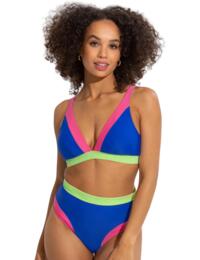 Pour Moi Palm Springs Colour Block Non-Wired Top Ultramarine/Pink/Citrus