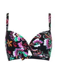 Pour Moi Sunshine Padded Underwired Tie Top Black Multi 
