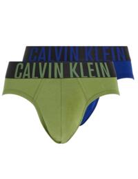 Calvin Klein Mens Intense Power Hip Brief 2 Pack Midnight Blue/Unique Jade