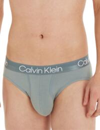 Calvin Klein Mens Modern Structure Hip Brief 3 Pack Beloved Blue/Asphalt Grey/Dragon Fly