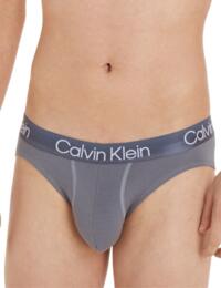 Calvin Klein Mens Modern Structure Hip Brief 3 Pack Beloved Blue/Asphalt Grey/Dragon Fly