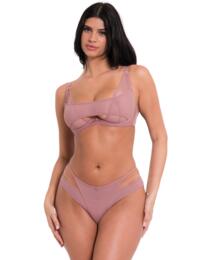 Scantilly by Curvy Kate Peep Show Brazilian Brief Dusty Rose 