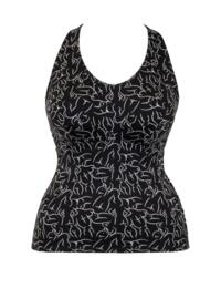 Curvy Kate Softease Vest Top Black Print 