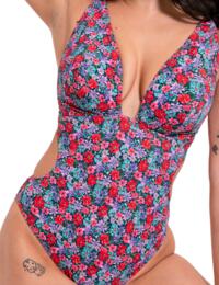 Curvy Kate Kitsch Kate Plunge Swimsuit Floral Print