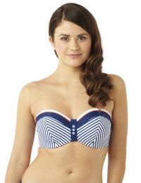 CW0063 Cleo Lucille Bandeau Bikini Top Navy Stripe - 0063 Bikini Bandeau Top