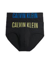 Calvin Klein Mens Intense Power Hipster Brief 2 Pack B-Celery Sprig, Piece of Blue Logo