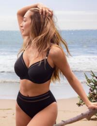 Fantasie East Hampton Underwired Gathered Full Cup Bikini Top Black