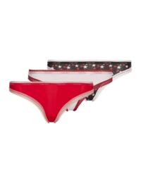 Calvin Klein Bottoms Up Refresh 3-Pack Thong Twinkle/Mauve Berry/Rustic Red