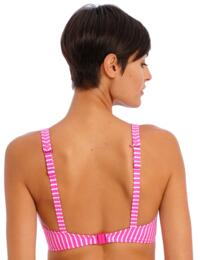 Freya Jewel Cove Underwired High Apex Bikini Top Stripe Raspberry