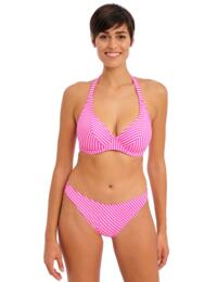 Freya Jewel Cove Underwired Halterneck Bikini Top Stripe Raspberry