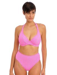 Freya Jewel Cove High Waisted Bikini Brief Stripe Raspberry