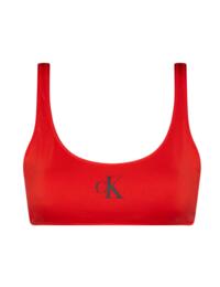 Calvin Klein CK Monogram Bralette Bikini Top Cajun Red
