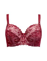 Pour Moi Sofia Lace Embroidered Side Support Bra Red