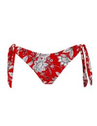 Pour Moi Freedom High Leg Tie Side Brief Red/White