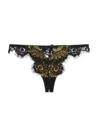 Playful Promises Jaquelina Contrast Crotchless Thong Mustard
