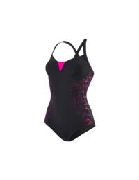 Speedo Sculpture Shinedream Swimsuit  Black/Pink