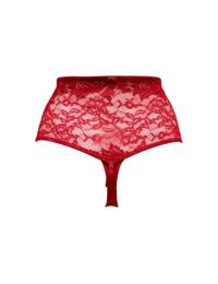 Pour Moi For Your Eyes Only High Waisted Crotchless Thong Red