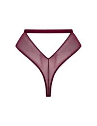 Scantilly by Curvy Kate Buckle Up High Waist Thong Oxblood