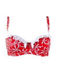 Pour Moi Fiesta Sweetheart Padded Bikini Top Red/White