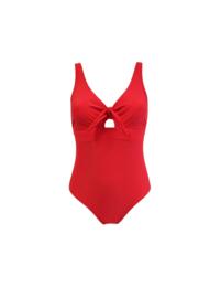 Pour Moi Bow Front Control Swimsuit Red