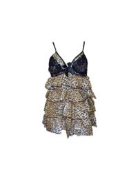 Dreamgirl Plus Size Babydoll and Thong Set Leopard