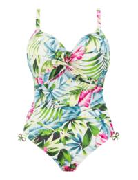 Fantasie Langkawi Underwired Twist Front Swimsuit with Adjustable Leg White