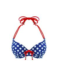 Pour Moi Starboard Halter Triangle Top Navy/Red