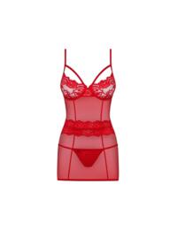 Obsessive Underwired Chemise & Thong Set Red