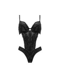 Pour Moi For Your Eyes Only Underwire Crotchless Body Black