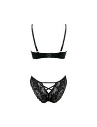 Pour Moi For Your Eyes Only Underwire Crotchless Body Black