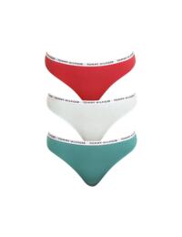 Tommy Hilfiger Recycled Essentials Thong 3 Pack Cranberry/Aqua/Saltwater Green
