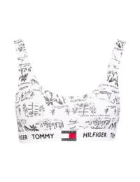 Tommy Hilfiger Tommy 85 Logo Print Bralette Greetings White 