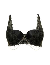 Pour Moi Laced In Gold Demi Padded Bra Black/Gold