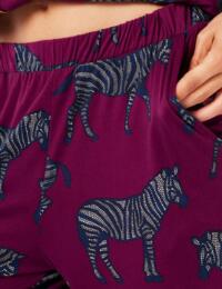 Chelsea Peers Long Pyjama Set Purple Zebra Print