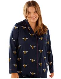 Chelsea Peers Long Pyjama Set Navy Bee Print