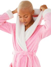 Chelsea Peers Fluffy Hooded Robe Pink