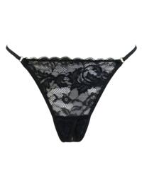 Pour Moi For Your Eyes Only Crotchless Thong Black 
