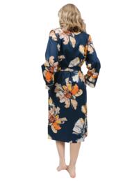 Cyberjammies Cosmo Long Dressing Gown Navy Floral Print