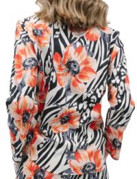Cyberjammies Nicole Pyjama Top Charcoal Animal Floral Print