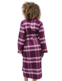 Cyberjammies Eve Long Dressing Gown Magenta Check 
