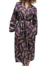 Cyberjammies Lana Long Dressing Gown Brown Feather 