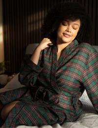 Cyberjammies Whistler Dressing Gown Green Check