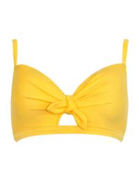 Pour Moi Sunshine Padded Underwired Tie Bikini Top Yellow 