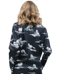Cyberjammies Atlas Pyjama Top Charcoal Arctic Fox Print 