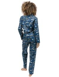Cyberjammies Fawn Pyjama Top Blue Woodland Print
