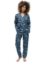 Cyberjammies Fawn Pyjama Top Blue Woodland Print